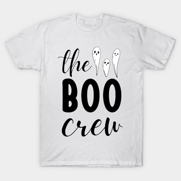 The Boo Crew Funny Halloween Graphic Design Cute Ghosts T-Shirt by PW Design & Creative